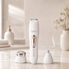 JIACOM 3-In-1 Multifunctional Shaver And Trimmer With LCD Display - White - View 1