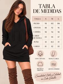 Sweatshirt Dress - Army Green - View 6
