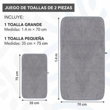 Bath Towel Set, Bath Towel Packs | 2 Towels, Absorbent And Quick-Drying - Grey - View 5
