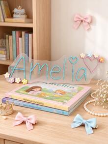 Custom Name Sign, Acrylic Name Plaque With Rhinestone, Personalized Baby Name Sign For Nursery Wall Decor, Custom Gift For Newborn Baby Shower, Handmade Crystal Name Tag - Multicolor - View 6