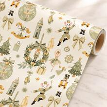 1 Roll 43*500cm Lightweight Paper Gift Wrapping Paper, Fresh Light Green Nutcracker Mouse Ballet Fairy Print Roll Decorative Wrapping Paper, Christmas Holiday Gift Wrapping Paper - Wenzhou Roll - View 4