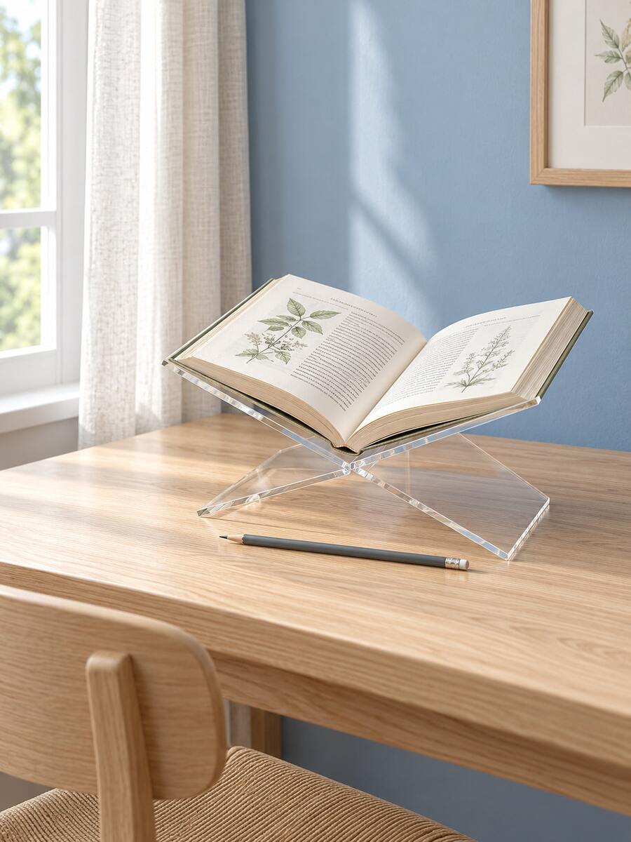 Acrylic X-Shaped Bookshelf Reading Stand, Bookshelf Base, Bookshelf Bracket, Desktop Book, Photo Album, Magazine Display Rack, X-Shaped Bookshelf, Reading Tray Stand - Multicolor - View 1