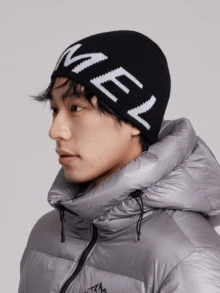CAMEL CROWN 中性戶外針織毛帽，防風保暖羊毛帽，適合冬季徒步與登山 - 幻影黑 - 查看 3