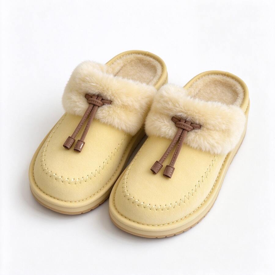 Dual Solid Color Vacation Synthetic Fiber Fine Fleece Home Wear Autumn, Winter - Ginger - View 1