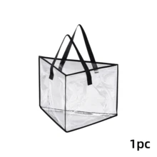Transparent Foldable Storage Bag, Large Capacity Visible Organizer Bag With Handle, Transparent Design For Quick Item Retrieval, Durable And Space-Saving, Suitable For Closet, Miscellaneous Items, Toys And Moving Storage, Multi-Functional Home Storage Bag - Storage Bag - View 8
