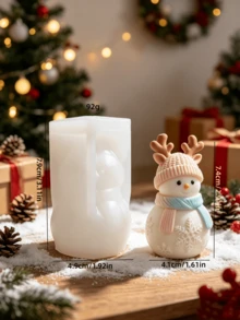 New Christmas Snowflake Hugging Christmas Tree Faceless Gnome Aromatherapy Candle Silicone Mold 3D DIY Christmas Hugging Tree Old Man Plaster Home Decor Mold - A-White - View 6