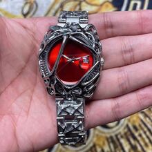 1pc Silver Hollow Twisted Rhinestone Watch, Irregular Minimalist Dial, Metal Strap, Punk Style, Y2K, Calendar, Quartz Watch - one-size - View 8