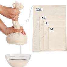 6pcs Reusable Nut Milk Filter Bags, Fine Mesh Drawstring Filtration Bags, Almond Milk And Soy Milk Filter Bags, Washable Filter Bags, Suitable For Cold Brew Coffee, Juice, Yogurt, Cheese, Tea, Kitchen Essential - Multicolor - View 14