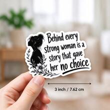 Nhãn dán vinyl truyền cảm hứng "Behind Every Strong Woman", decal trích dẫn hoa văn đen trắng, nhãn dán chống nước tạo động lực cho laptop, ô tô, bình nước, sổ tay, ốp điện thoại và ván trượt - Như hình - Xem 7