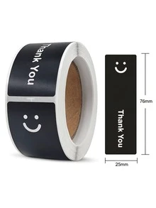 Smiling Face "Thank You" Sticker Roll, 1*3 Inch Rectangular Labels; Suitable For Envelopes, Scrapbooks, Orders, Packaging, Boutiques And Craft Supplies "Thank You For Supporting My Small Business" Stickers, Suitable For Holiday Gift Packaging And Daily General Labeling, Various Styles, Suitable For Christmas Handmade Crafts. - Multicolor - View 9