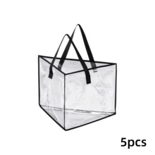 Transparent Foldable Storage Bag, Large Capacity Visible Organizer Bag With Handle, Transparent Design For Quick Item Retrieval, Durable And Space-Saving, Suitable For Closet, Miscellaneous Items, Toys And Moving Storage, Multi-Functional Home Storage Bag - Storage Bag - View 10