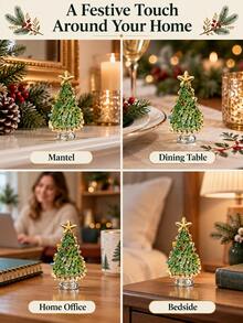 Crystal Glass Christmas Tree Ornament, Sculpture With Collection And Decorative Value, Suitable For Holiday Home Desktop Display, Ideal Choice For Adult Home Decor. Suitable For Home Desktop, Window Display And Creating Christmas Holiday Atmosphere, Also Can Be Used As Holiday New Year Gift. - Multiple Styles - View 9
