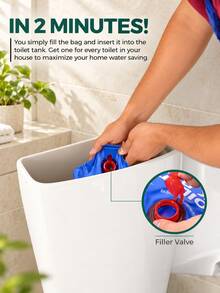 2pcs Toilet Tank Water Saver, Saves Approximately 95oz Of Water Per Flush, Effectively Reduces Toilet Water Usage - Multiple Styles - View 4