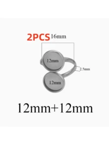 2pcs 304 Stainless Steel Ring Blanks, 16mm Twisted Flower Adjustable Style, With Glass Inlay Base, DIY Handmade Jewelry Tray, Ring Tray - Ring Setting - View 14