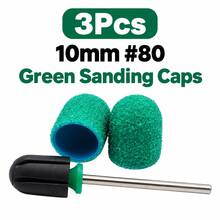 3Pcs Nail Sanding Caps Set, 2Pcs 10/13mm 80 Grit Colorful Sanding Caps With 1 Mandrel For Electric Nail Drill Manicure - Multicolor - View 4
