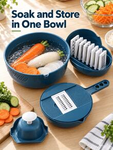 SMEGGEMS 12-In-1 Multifunctional Vegetable Chopper, Manual Carrot & Potato Shredder, Carrot Grater, Kitchen Tool, Vegetable Slicer - View 8