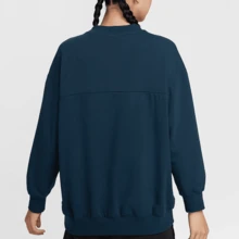 Nike Letter Print Crew Neck Loose Fit Comfortable Versatile Long Sleeve Sweatshirt Women's - Navy Blue - View 2