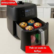 Kit 12 Forma De Silicone Pequena Multiuso Mini Formas Pudim Bolo Premium Não Gruda Forno e Micro ondas Forma Mufins - Vermelho ou Preto - Visão 4