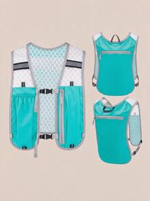 Modern Sports Polyester Running Vest Pack, Unisex, Lightweight Breathable Mesh Backpack With Adjustable Chest Buckle, Front Zipper Pocket And Rear Storage Compartment, Hands-Free Phone Holder, Suitable For Trail Running, Hiking, Cycling, Autumn/Winter - Multicolor - View 14