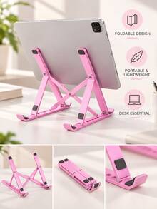 1pc Multi-Function Adjustable Phone Stand, Telescopic & Flexible Tablet Desktop Support, Creative Decoration, Charging Friendly, Anti-Slip Design, Suitable For Multiple Scenarios, Ideal Christmas Gift, Suitable For Office Desk, Home, Car And Office - Ideal Choice For Tech Enthusiasts And Students, Comes With Storage Rack And Cable Clip, No Drilling Required, No-Damage Adhesive, Universal Fit, Suitable For Multiple Countries/Regions - Multicolor - View 7