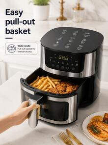 SMEGGEMS Air Fryer, Large Capacity Electric Air Fryer And Oven Combo - Easy Baking And Frying - Silver - View 8