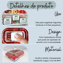 Kit 4 Organizador De Geladeira 2l Acrílico Verduras E Frutas - Transparente - Visão 6