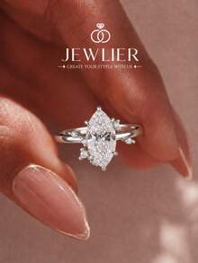 1pc Classic Unique Zirconia Ring, Exquisite And Distinctive, Suitable For Women, Perfect For Parties And Events, Carefully Crafted, Ideal Anniversary Gift For Girlfriend - Silver - View 3
