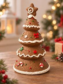 1pc Gingerbread Christmas Tree Figurine, Cute Candy Style Tabletop Christmas Decor, Festive Holiday Ornament For Home, Living Room, Shelf, Mantel & Christmas Party Decoration - Selected Items - View 5