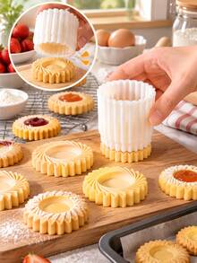 3D Petal Cookie Mold, Press-Style DIY Jam & Butter Filled Cookie Cutter, Yellow Pear & Pineapple Dessert Embossing Mold - Multicolor - View 3