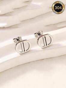 4 Peças Conjunto de Joias de Aço Inoxidável com Letra CD de Luxo, Colar ...