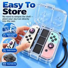 1pc Transparent Game Controller Storage Box, Portable Hard Shell Carrying Case, Includes 3 Game Card Slots, Extra Joystick Space, With Wrist Strap, Compact Game Accessories Storage Box, Suitable For Travel - View 2