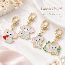 Elephant Heart Keychain Bag Pendant Cute Cartoon Animal Charm, Multiple Styles Available, Exquisite Small Lightweight, Suitable For Handbags, Backpacks, Keys, Zippers And Other Daily Accessories, Adds Personalized Decorative Touch, Portable And Practical, Fashionable And Versatile - Quantity - View 6