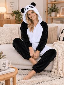 Women Jumpsuits - Black and White - View 4