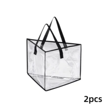 Transparent Foldable Storage Bag, Large Capacity Visible Organizer Bag With Handle, Transparent Design For Quick Item Retrieval, Durable And Space-Saving, Suitable For Closet, Miscellaneous Items, Toys And Moving Storage, Multi-Functional Home Storage Bag - Storage Bag - View 11