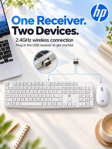 HP CS10 升級版無線鍵盤滑鼠組合,靜音操作,自動休眠省電,穩定無線連接,舒適鍵盤滑鼠套組,適用於筆記型電腦、桌上型電腦、居家辦公、工作與學習 - 白色 - 查看 9
