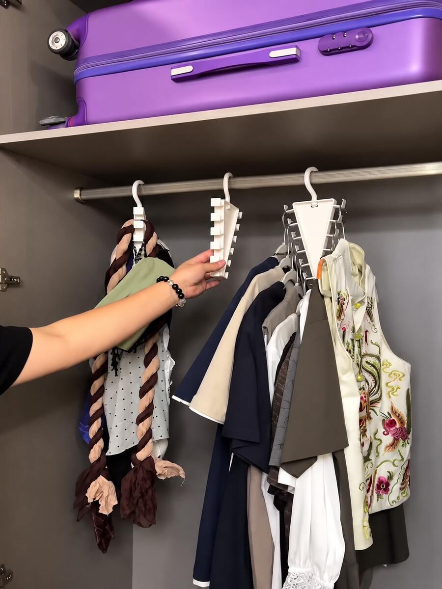 New Dual-Sided Hanging Rack Organizer For Dorm, Multi-Functional Over-Door Hanger For Clothes, Hats, Scarves, Hair Ties, Space-Saving Storage For Bedroom, Closet, Entryway, Sturdy Design, Easy Installation, Perfect Gift For Students, Spring - View 1