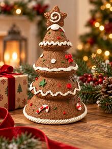 1pc Gingerbread Christmas Tree Figurine, Cute Candy Style Tabletop Christmas Decor, Festive Holiday Ornament For Home, Living Room, Shelf, Mantel & Christmas Party Decoration - Selected Items - View 8
