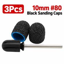 3Pcs Nail Sanding Caps Set, 2Pcs 10/13mm 80 Grit Colorful Sanding Caps With 1 Mandrel For Electric Nail Drill Manicure - Multicolor - View 5