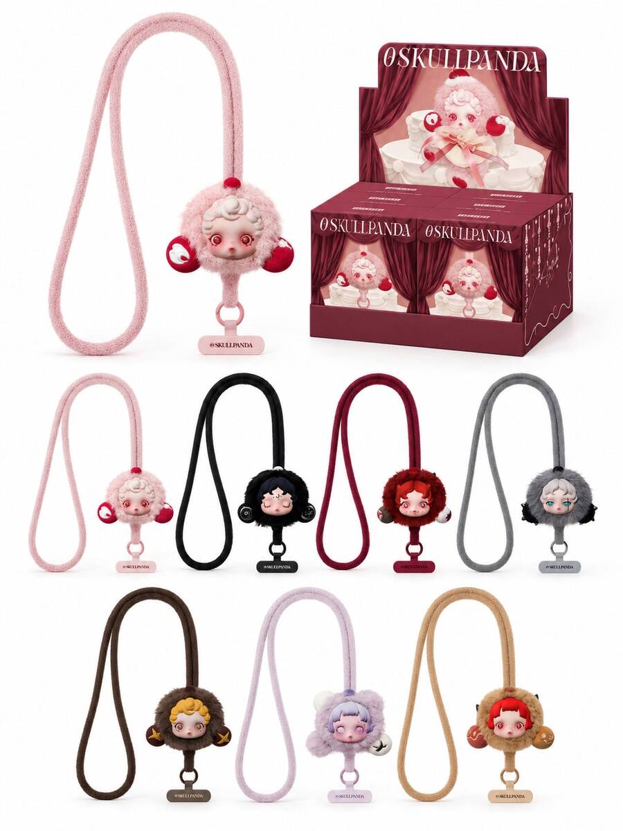 SKULLPANDA "You Found Me" Series Premium Phone Wrist Strap Fashion Design, Skullpanda Toy Blind Box Collection, Daily Carry Anti-Drop Wristband, Anti-Loss Accessory Pendant, Suitable For Most Phones, Birthday, Anniversary, Christmas Gift