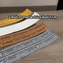 1 buah Pelindung Sudut Dinding Busa Timbul 3D Perekat Diri Ukuran 3,15x90,55 Inci, Pelindung Tepi Sudut Siku, Lis Sudut Dinding Dekoratif, Strip Tepi Dinding Tempel, Cocok untuk Dekorasi Interior Rumah - A - View 6