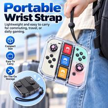 1pc Transparent Game Controller Storage Box, Portable Hard Shell Carrying Case, Includes 3 Game Card Slots, Extra Joystick Space, With Wrist Strap, Compact Game Accessories Storage Box, Suitable For Travel - View 6