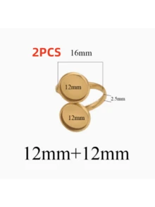 2pcs 304 Stainless Steel Ring Blanks, 16mm Twisted Flower Adjustable Style, With Glass Inlay Base, DIY Handmade Jewelry Tray, Ring Tray - Ring Setting - View 24