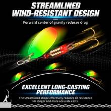 10pcs Rotating Sequin Lure Set, Colorful Metal Fake Baits With Treble Hooks, Divided Storage Box, Freshwater And Saltwater Fishing Lures For Bass And Perch - Multicolor - View 3