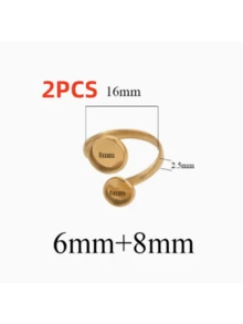 2pcs 304 Stainless Steel Ring Blanks, 16mm Twisted Flower Adjustable Style, With Glass Inlay Base, DIY Handmade Jewelry Tray, Ring Tray - Ring Setting - View 21