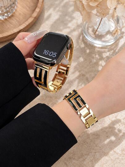 1PC Women's Pearl Oil Replacement Strap, Compatible With Apple Watch 38/40/41/42/44/45/46/49mm, Suitable For Series 12 11 10 9 8 7 6 5 SE3 Ultra 4 3 2 1, Perfect For Daily Wear And Party Occasions, Christmas, Birthday And Back To School Season Gift, Versatile Dress Strap (Strap Only)