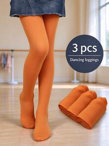 3pcs/Set Solid Color Fashion Children's Dance Practice Tights, Elegant Soft Comfortable Tights, Suitable For All Seasons, Multiple Colors Available - Multicolor - View 34