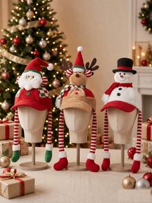 1pc Christmas Hat, Old Man, Snowman And Reindeer Pattern, Suitable For Christmas Party Gathering Wear, Sun And Rain Protection Tool, Christmas Party Gathering Decoration - Multiple Styles - View 10