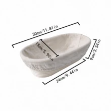 White French Bread Proofing Basket, Bread Dough Fermentation Tool, Baking Supplies, Household Rattan Bread Proofing Basket With Cloth Liner, Available In Multiple Sizes - Multicolor - View 17