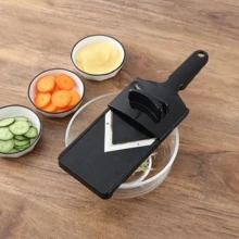 1PC Multi-Function Cabbage Slicer, V-Shaped Stainless Steel Blade Vegetable Slicer With Hand Guard, Kitchen Salad Prep Tool, Can Slice Cabbage, Purple Cabbage, Cucumber, Potato, Carrot, Onion, Easily Make Cold Salads And Vegetable Salads. Sharp Stainless Steel Blade, Push And Pull Operation For Quick And Even Thin Slices, Consistent Thickness, Simple And Effortless Operation. - Multicolor - View 4