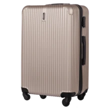 W WINGS Cabin Suitcase 20 Inch Champagne Beige | ABS+ Hard Shell Carry On Luggage With Combination Lock And 360° Spinner Wheels - Champagne - View 1